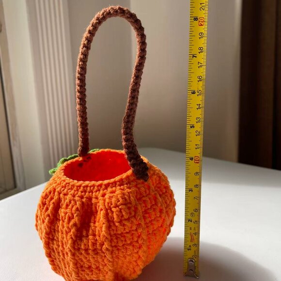 Handmade Crochet Pumpkin Mini Handbag - Picture 6 of 7